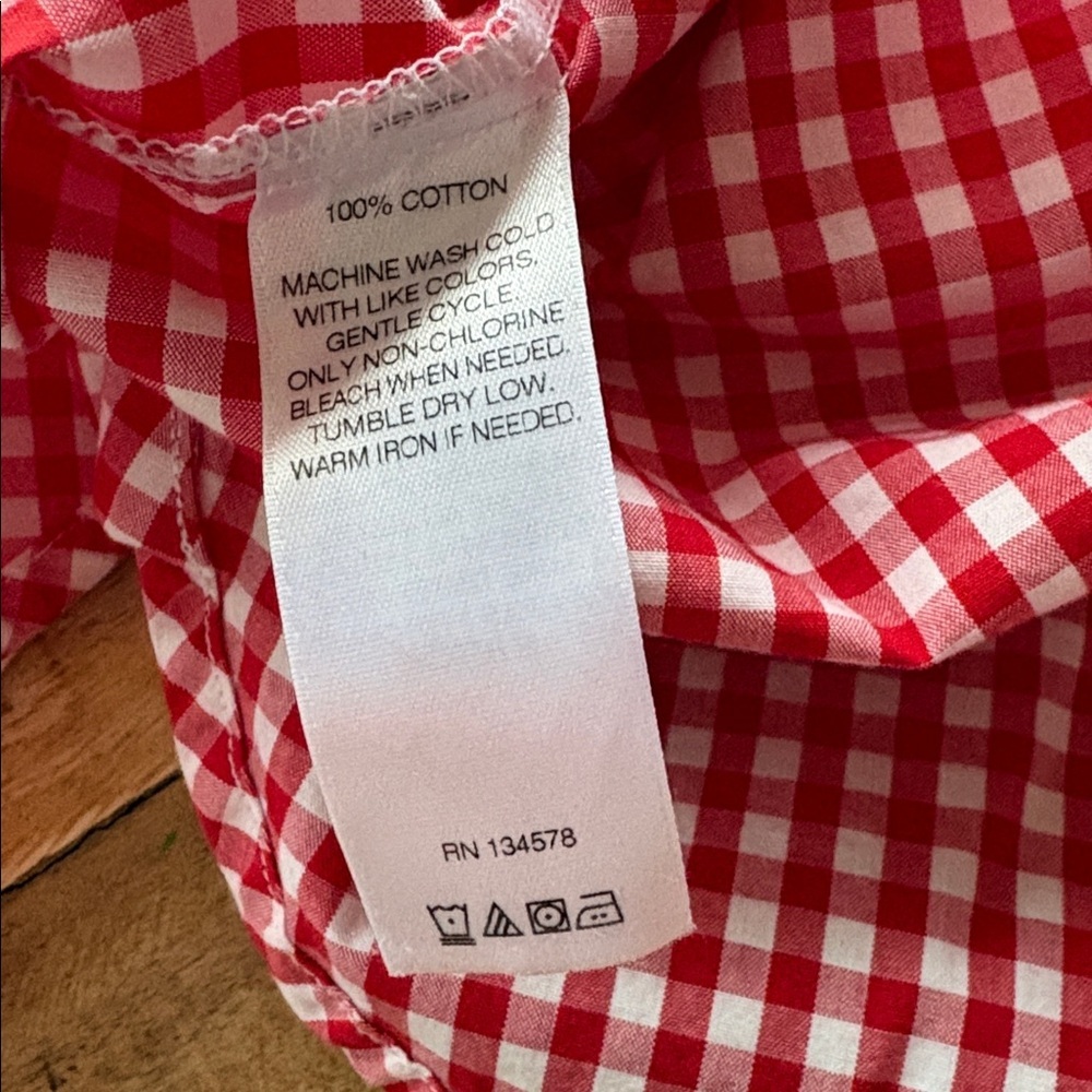 Vineyard Vines Red Gingham Girls Shirt size 14 - Picture 5 of 6